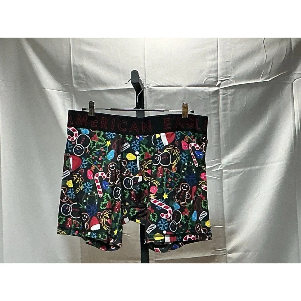 American Eagle Flex Men's M Boxer Briefs Christmas Holiday Gingerbread NWOT